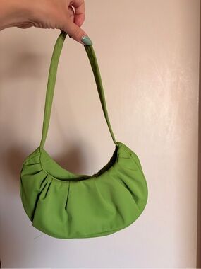 Green Shoulder Bag - Stylish Ruched Hobo